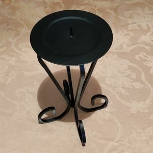 Black Matte candle holder approximately 10 3/4" high x 5 1/2" wide candle base